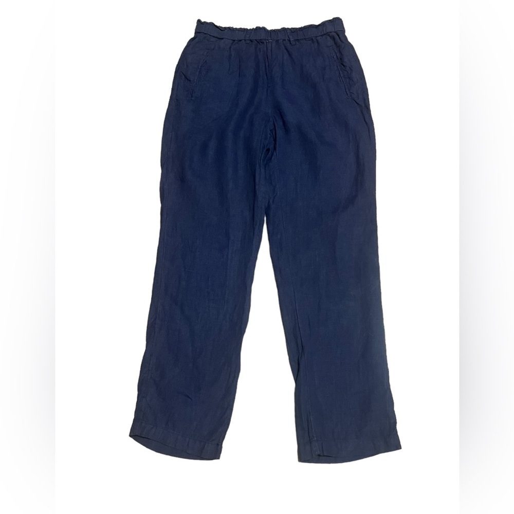 C&C California 100% linen navy pull on pants